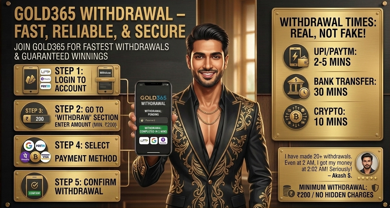 Gold365 Withdrawal – Money in Hand in 2 Minutes