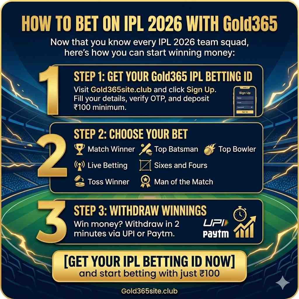 How to Bet on IPL 2026 teams with Gold365