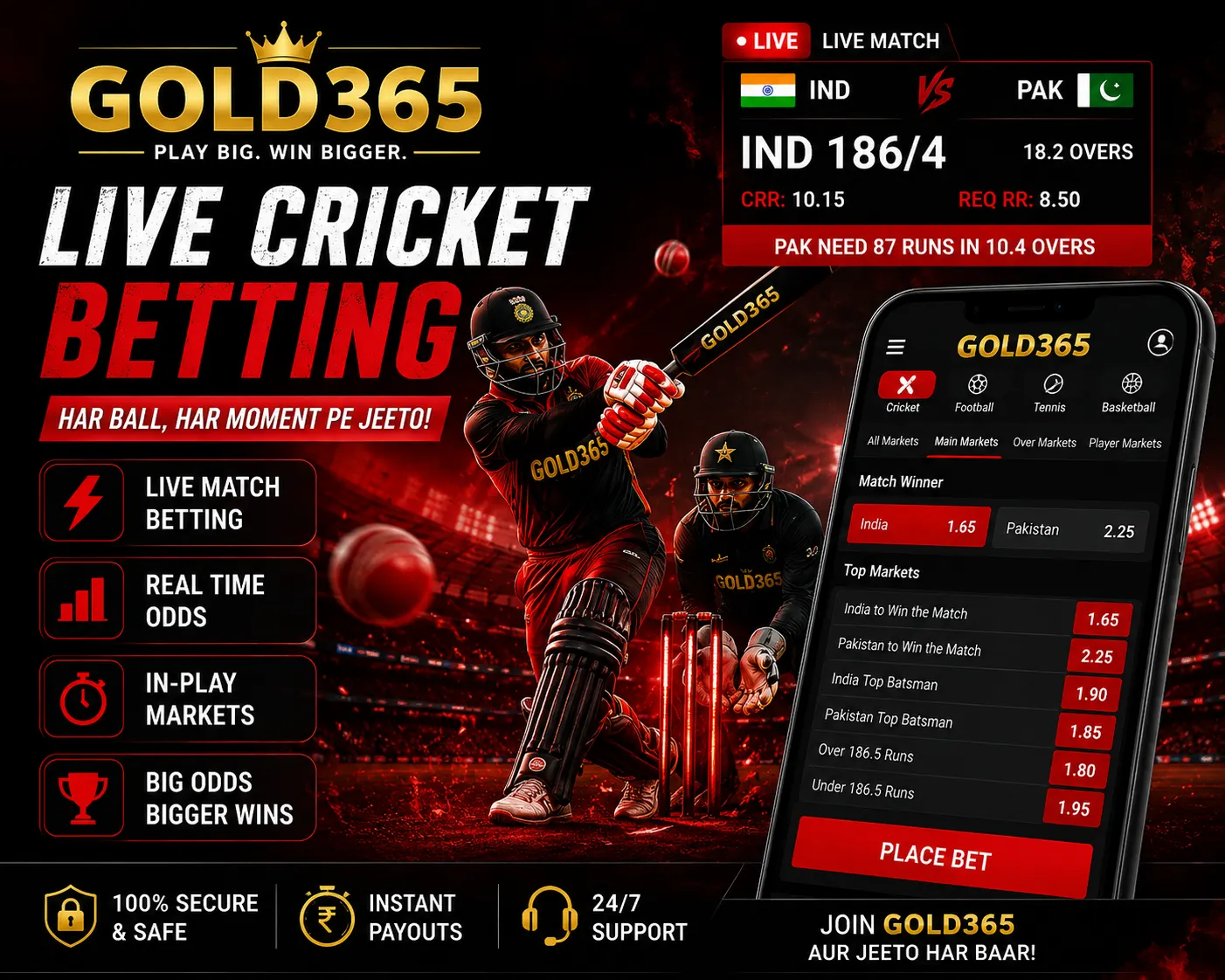 Gold365 Live Cricket Betting – IPL T20 Online Betting India